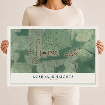 Rosedale Heights, Georgia map print, 12" x 18" Archival Matte Print mockup