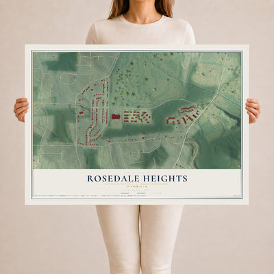 Rosedale Heights, Georgia map print, 24" x 36" Archival Matte Print mockup