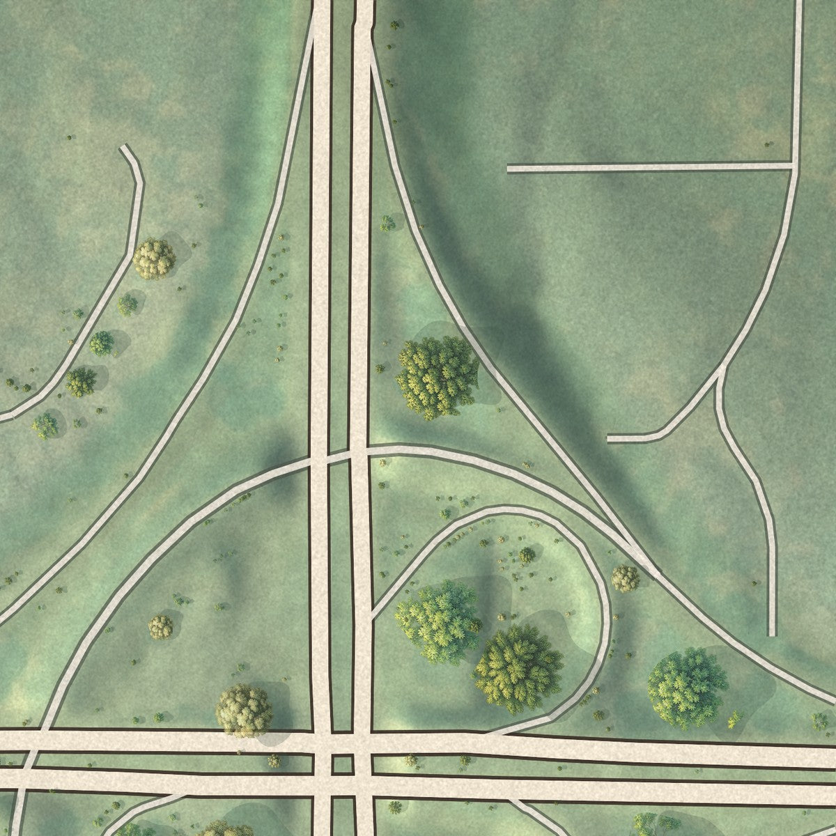Close-up 1 of the Rue Royal, Georgia map artwork
