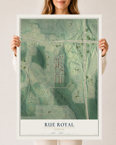Rue Royal, Georgia map print, 24" x 36" Archival Matte Print mockup