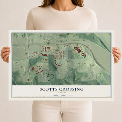 Scotts Crossing, Georgia map print, 12" x 18" Archival Matte Print mockup