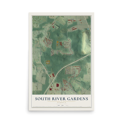 South River Gardens, Georgia map print, 12" x 18" Archival Matte Print mockup