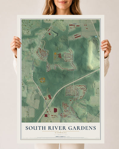 South River Gardens, Georgia map print, 24" x 36" Archival Matte Print mockup