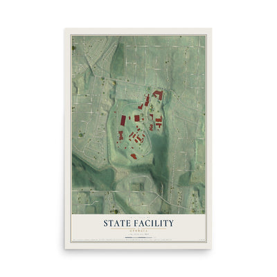 State Facility, Georgia map print, 12" x 18" Archival Matte Print mockup