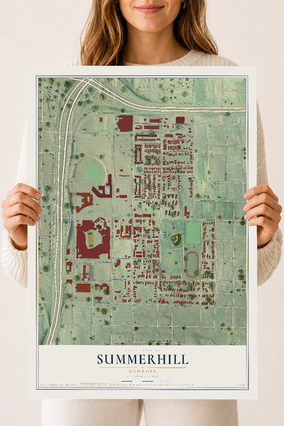 Summerhill, Georgia map print, 18" x 24" Archival Matte Print mockup
