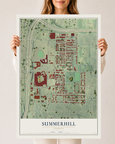 Summerhill, Georgia map print, 24" x 36" Archival Matte Print mockup