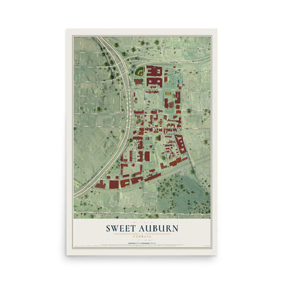 Sweet Auburn, Georgia map print, 12" x 18" Archival Matte Print mockup