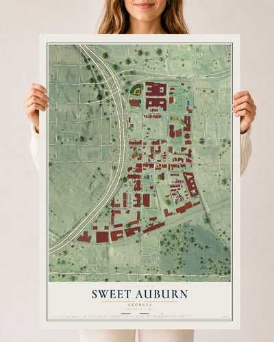 Sweet Auburn, Georgia map print, 24" x 36" Archival Matte Print mockup