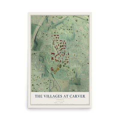 The Villages at Carver, Georgia map print, 12" x 18" Archival Matte Print mockup