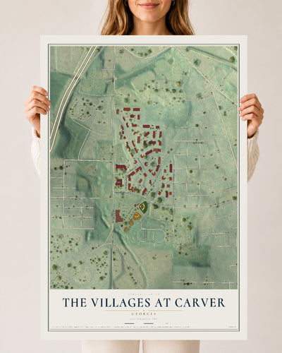 The Villages at Carver, Georgia map print, 24" x 36" Archival Matte Print mockup