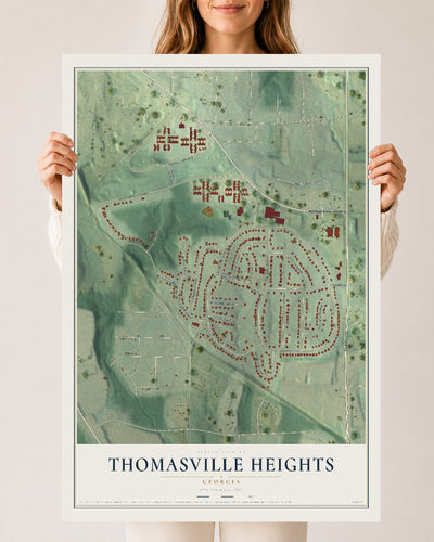 Thomasville Heights, Georgia map print, 24" x 36" Archival Matte Print mockup