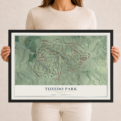 Tuxedo Park, Georgia map print, 12" x 18" W/ Black Ayous Wood Frame mockup