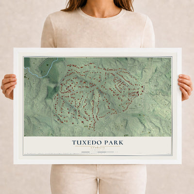 Tuxedo Park, Georgia map print, 12" x 18" W/ White Ayous Wood Frame mockup