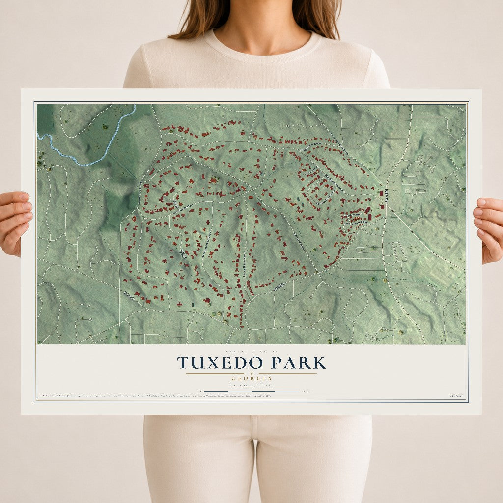 Tuxedo Park, Georgia map print, 18" x 24" Archival Matte Print mockup
