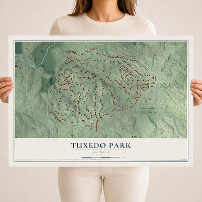 Tuxedo Park, Georgia map print, 18" x 24" Archival Matte Print mockup