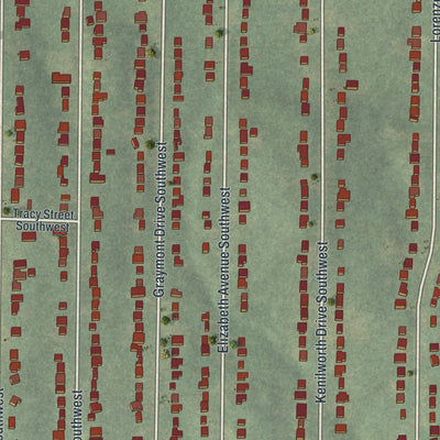 Close-up 1 of the Venetian Hills, Georgia map artwork