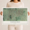 Venetian Hills, Georgia map print, 12" x 18" Archival Matte Print mockup