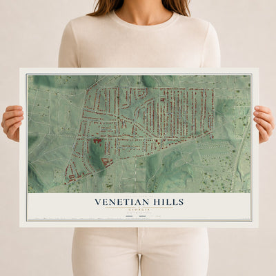 Venetian Hills, Georgia map print, 12" x 18" Archival Matte Print mockup