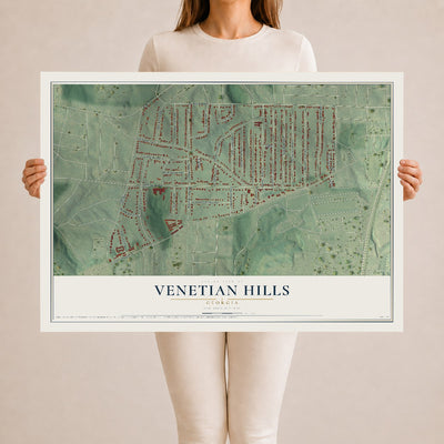 Venetian Hills, Georgia map print, 24" x 36" Archival Matte Print mockup
