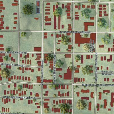 Close-up 1 of the Vine City, Georgia map artwork