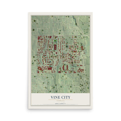 Vine City, Georgia map print, 12" x 18" Archival Matte Print mockup