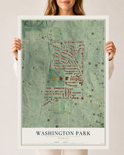Washington Park, Georgia map print, 24" x 36" Archival Matte Print mockup
