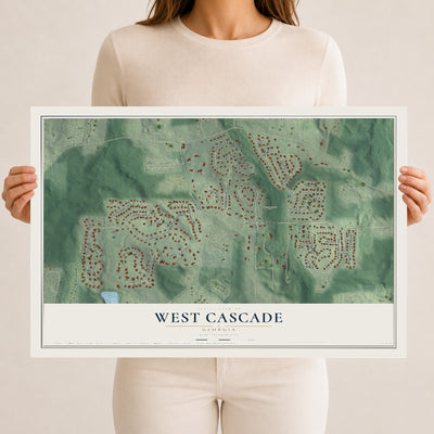 West Cascade, Georgia map print, 12" x 18" Archival Matte Print mockup