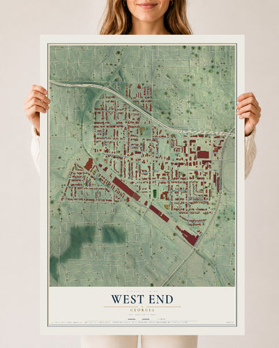 West End, Georgia map print, 24" x 36" Archival Matte Print mockup
