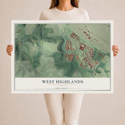 West Highlands, Georgia map print, 24" x 36" Archival Matte Print mockup