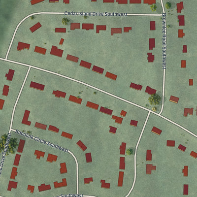 Close-up 1 of the West Manor, Georgia map artwork
