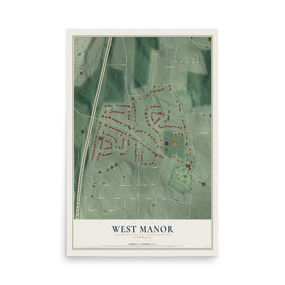 West Manor, Georgia map print, 12" x 18" Archival Matte Print mockup