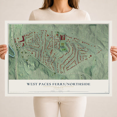 West Paces Ferry-Northside, Georgia map print, 18" x 24" Archival Matte Print mockup