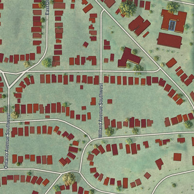 Close-up 1 of the Westview, Georgia map artwork