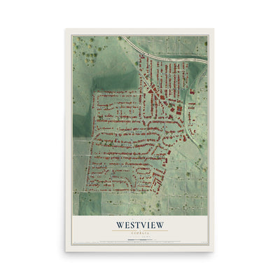 Westview, Georgia map print, 12" x 18" Archival Matte Print mockup