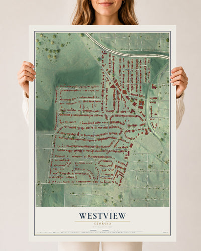 Westview, Georgia map print, 24" x 36" Archival Matte Print mockup
