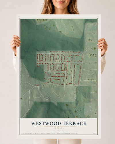 Westwood Terrace, Georgia map print, 24" x 36" Archival Matte Print mockup