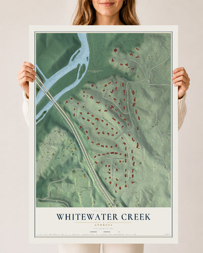 Whitewater Creek, Georgia map print, 24" x 36" Archival Matte Print mockup