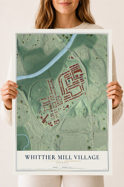 Whittier Mill Village, Georgia map print, 18" x 24" Archival Matte Print mockup