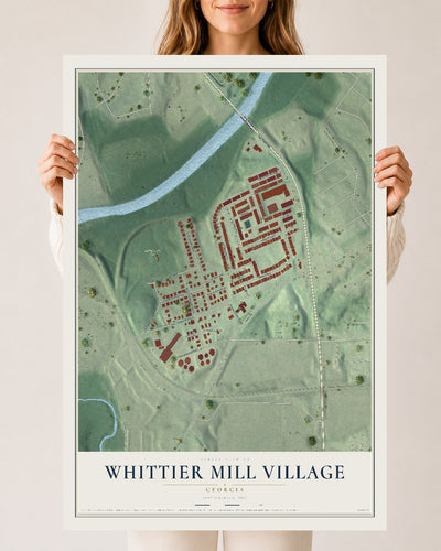 Whittier Mill Village, Georgia map print, 24" x 36" Archival Matte Print mockup