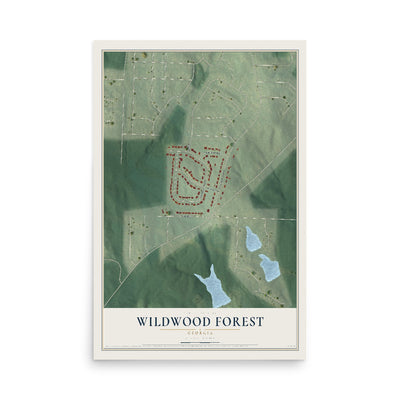 Wildwood Forest, Georgia map print, 12" x 18" Archival Matte Print mockup