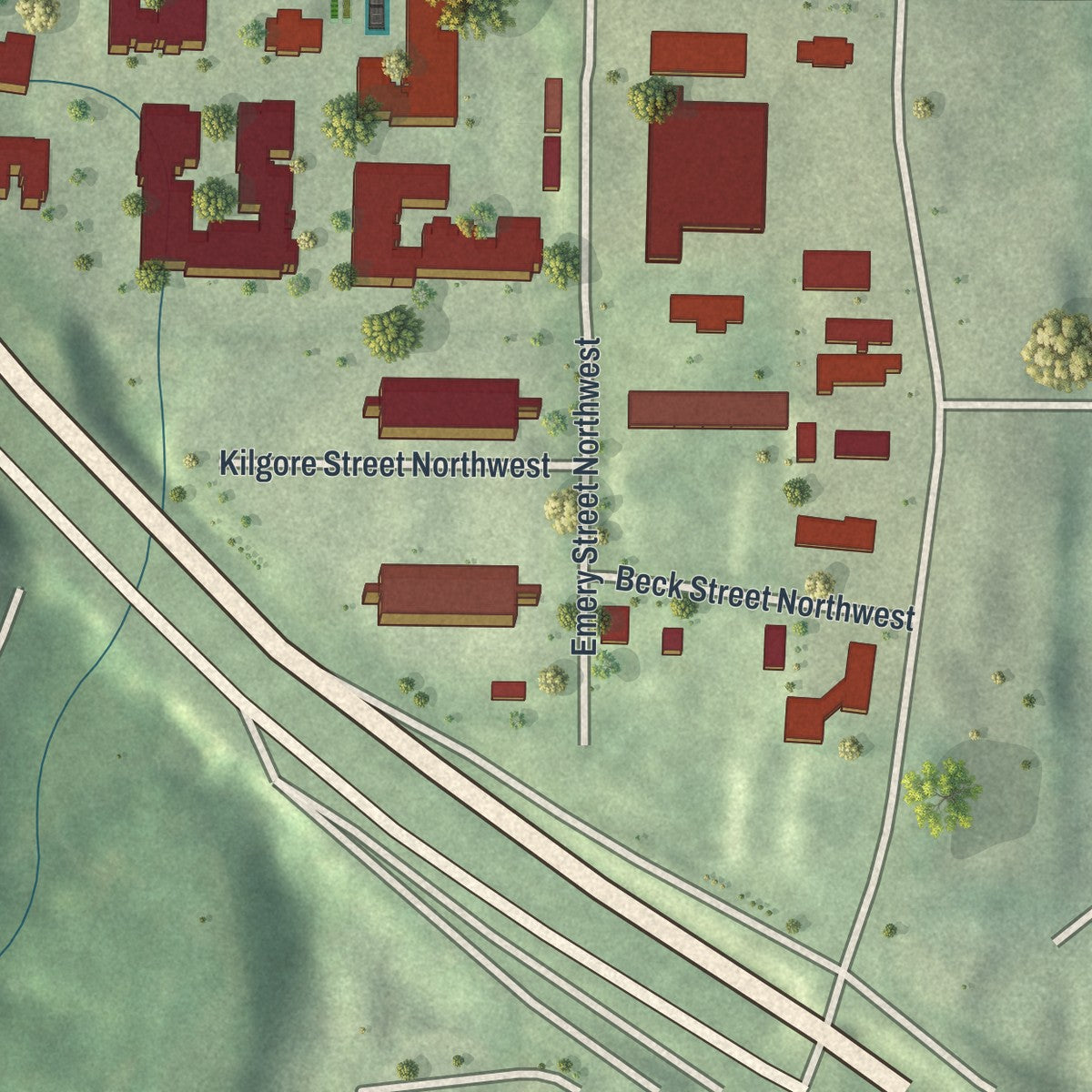 Close-up 1 of the Wildwood (NPU-C), Georgia map artwork