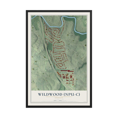 Wildwood (NPU-C), Georgia map print, 12" x 18" W/ Black Ayous Wood Frame mockup