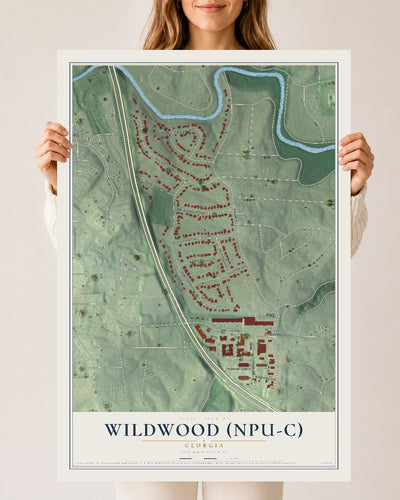 Wildwood (NPU-C), Georgia map print, 24" x 36" Archival Matte Print mockup