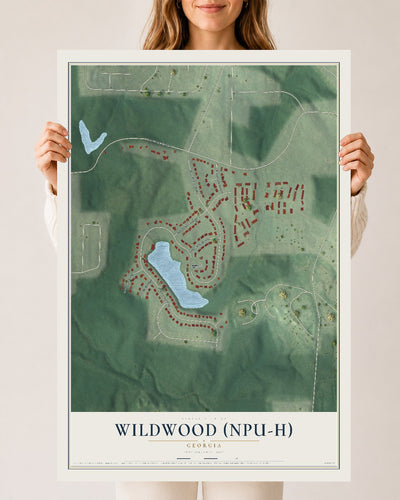 Wildwood (NPU-H), Georgia map print, 24" x 36" Archival Matte Print mockup