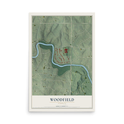Woodfield, Georgia map print, 12" x 18" Archival Matte Print mockup