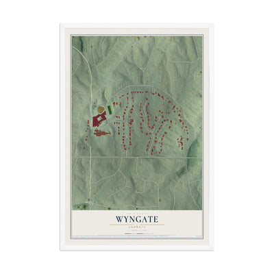 Wyngate, Georgia map print, 12" x 18" W/ White Ayous Wood Frame mockup