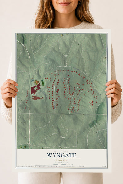 Wyngate, Georgia map print, 18" x 24" Archival Matte Print mockup