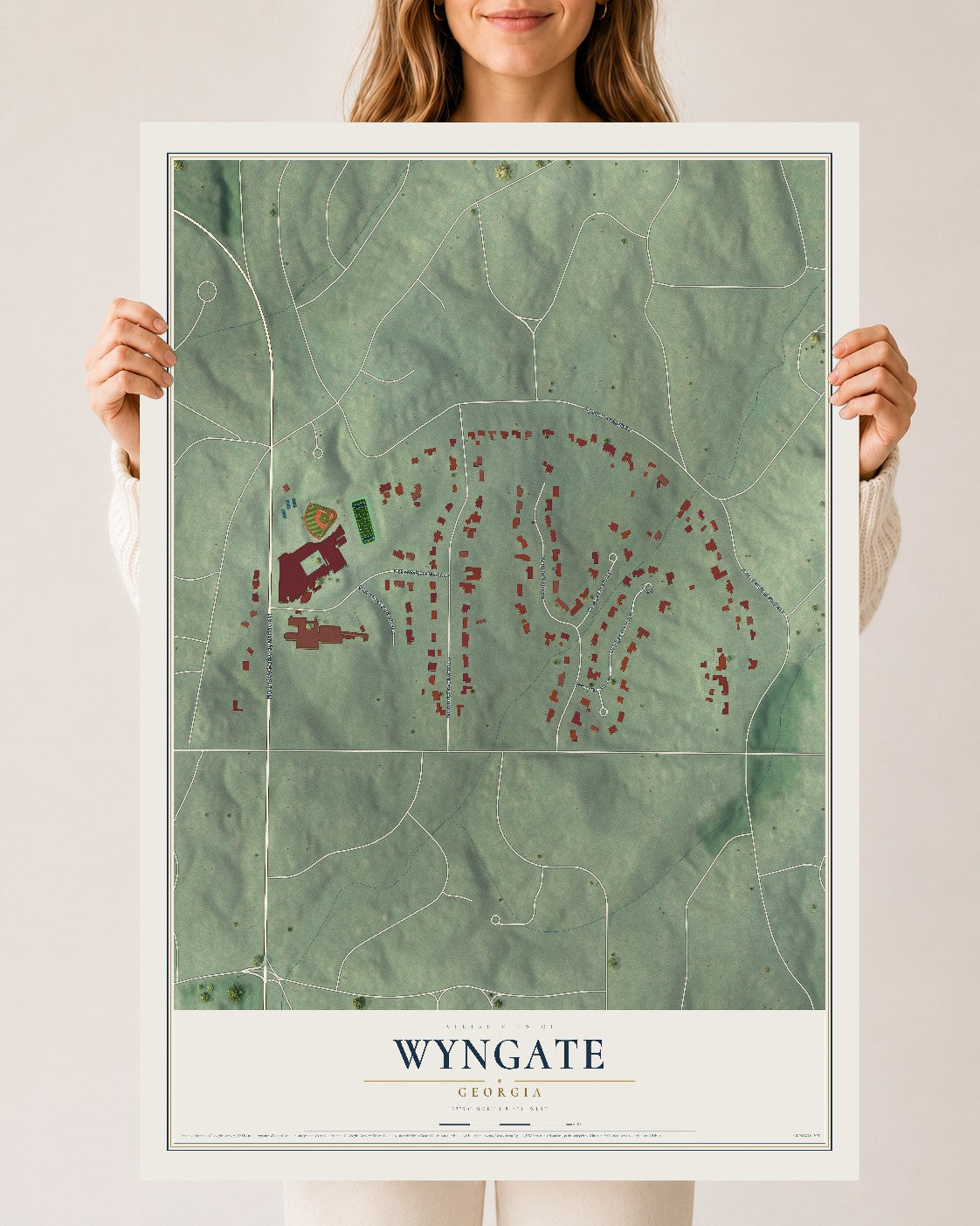 Wyngate, Georgia map print, 24" x 36" Archival Matte Print mockup