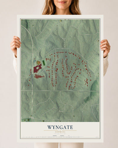 Wyngate, Georgia map print, 24" x 36" Archival Matte Print mockup