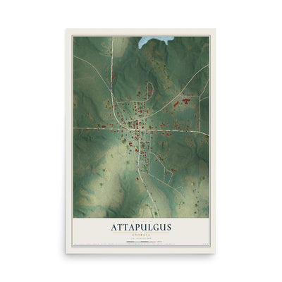 Attapulgus, Georgia map print, 12" x 18" Archival Matte Print mockup